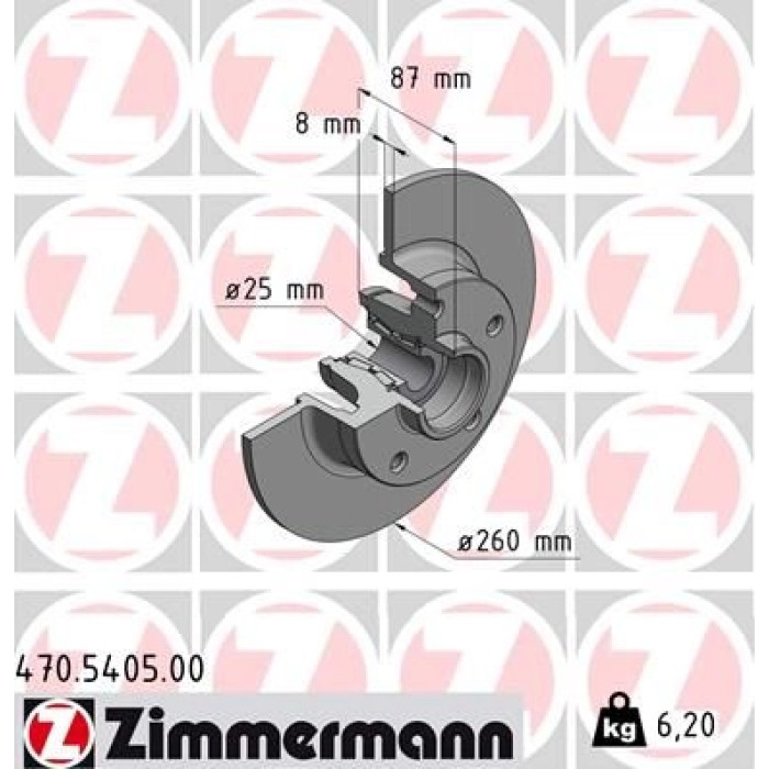 Zimmermann Bremsscheibe Hinterachse 470.5405.00 Zimmermann Bremsscheibe Hinterachse 470.5405.00