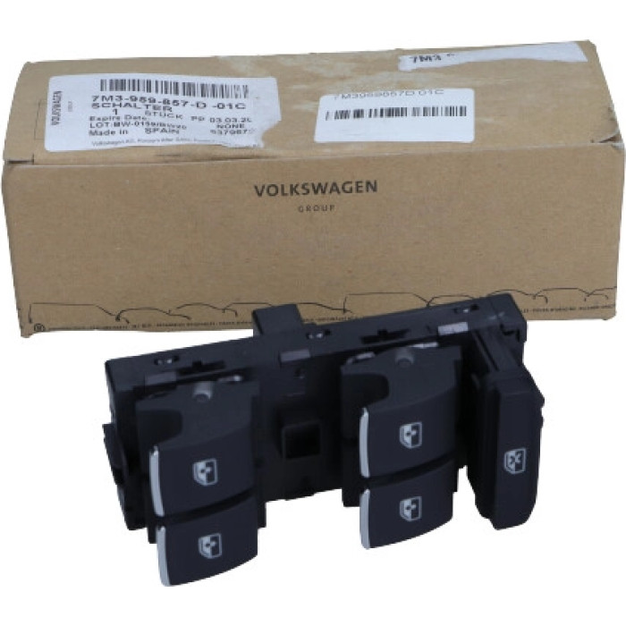 5G0959857EIHA VAG Original 5G0959857EIHA Fensterschalter Skoda Kodiaq 16- (Farbe: Mattschwarz - Brillantes Chrom) – – OE-Nr. 5G0959857EIHA
