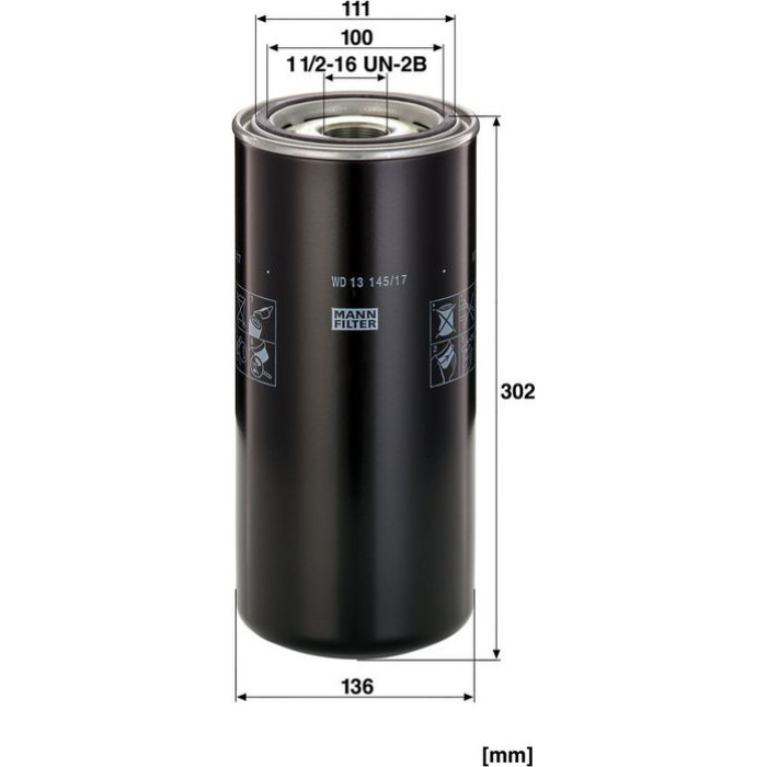 MANN-FILTER Ölfilter Industrie WD 13 145/17 MANN-FILTER Ölfilter Industrie WD 13 145/17