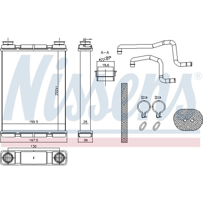 Nissens Heizungskühler PKW 707203 Nissens Heizungskühler PKW 707203