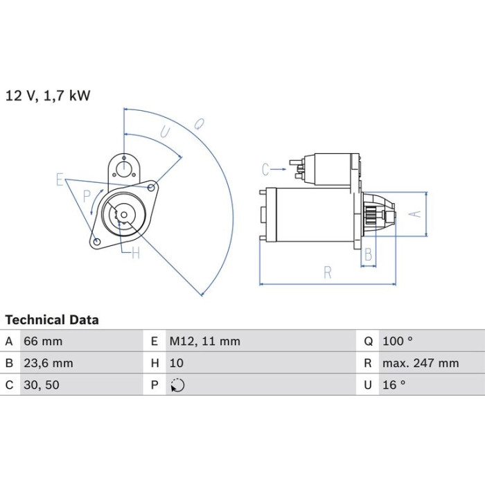 Bosch Starter 0 986 024 030 Bosch Starter 0 986 024 030