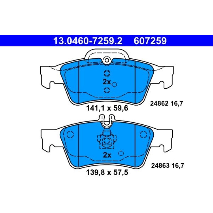 ATE Bremsbelagsatz Mercedes-Benz Hinterachse W211 02- S211 03 13.0460-7259.2