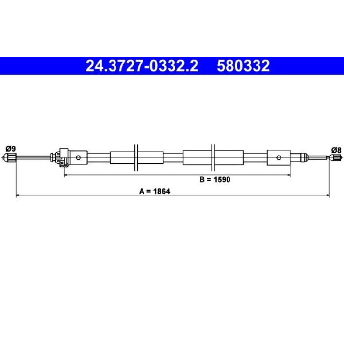 ATE Handbremsseil 24.3727-0332.2 ATE Handbremsseil 24.3727-0332.2