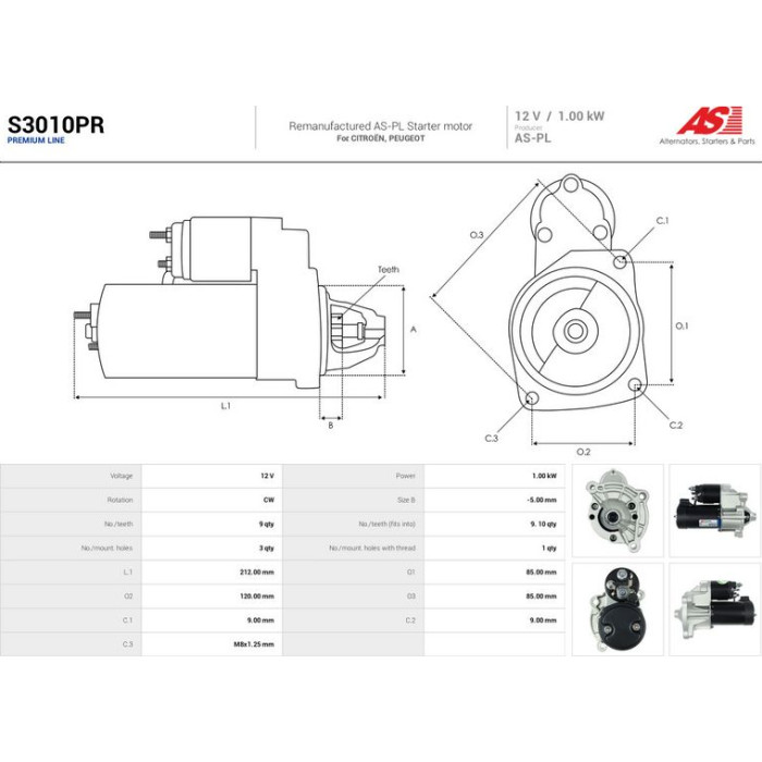 S3010PR AS-PL Anlasser (Starter) S3010PR S3010PR AS-PL Anlasser (Starter) S3010PR