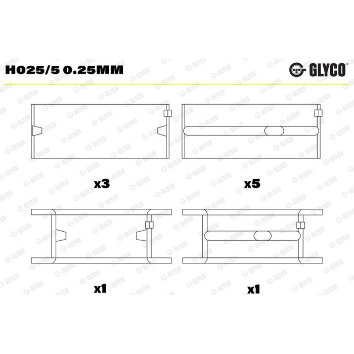 GLYCO Kurbelwellenlager H025/5 0.25mm GLYCO Kurbelwellenlager H025/5 0.25mm