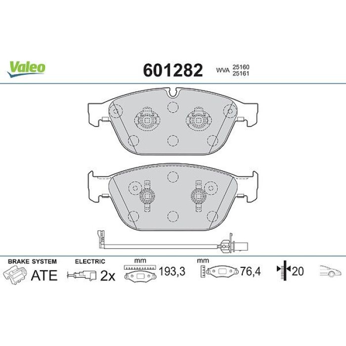 Valeo Bremsbelagsatz 601282 Valeo Bremsbelagsatz 601282