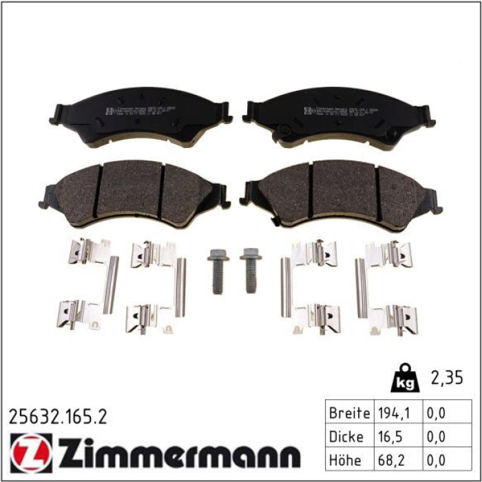 ZIMMERMANN Bremsbeläge 25632.165.2 ZIMMERMANN Bremsbeläge 25632.165.2