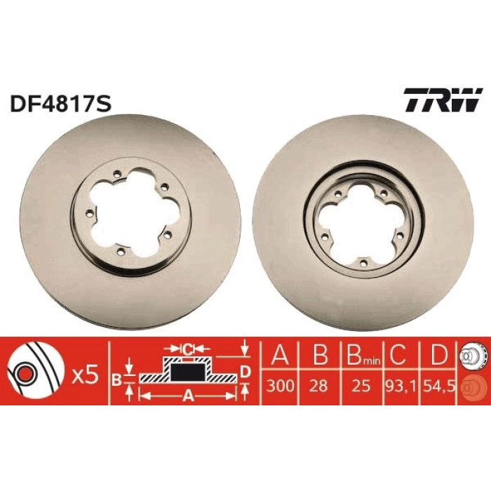 TRW Bremsscheibe DF4817S TRW Bremsscheibe DF4817S