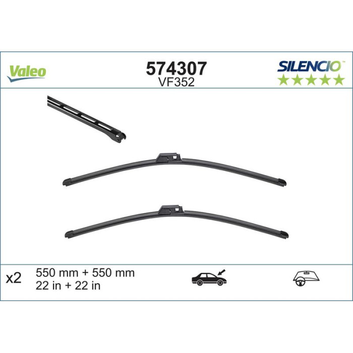 Valeo VM352 Silencio X.TRM Wischer 574307 Valeo VM352 Silencio X.TRM Wischer 574307