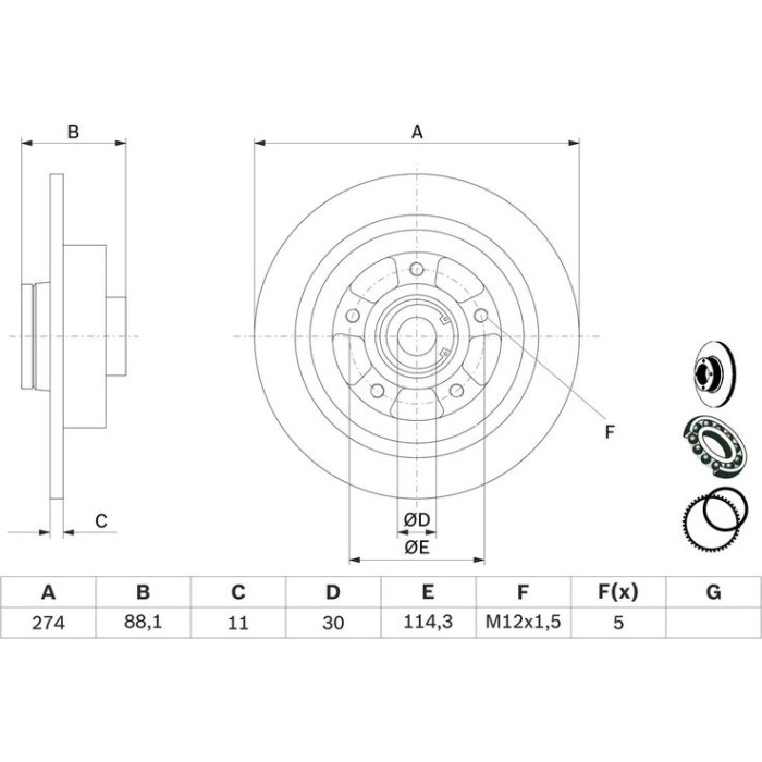 Bosch Bremsscheibe 0 986 479 009
