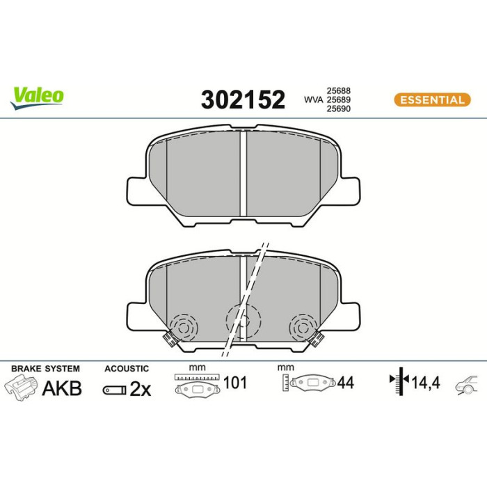302152 Valeo Bremsbelagsatz 302152