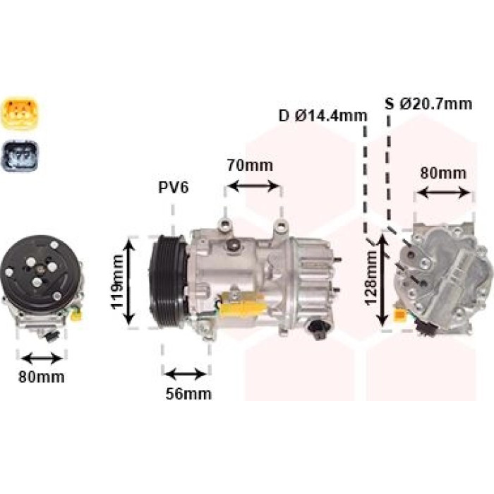 Van Wezel Klimakompressor 0900K256 Van Wezel Klimakompressor 0900K256