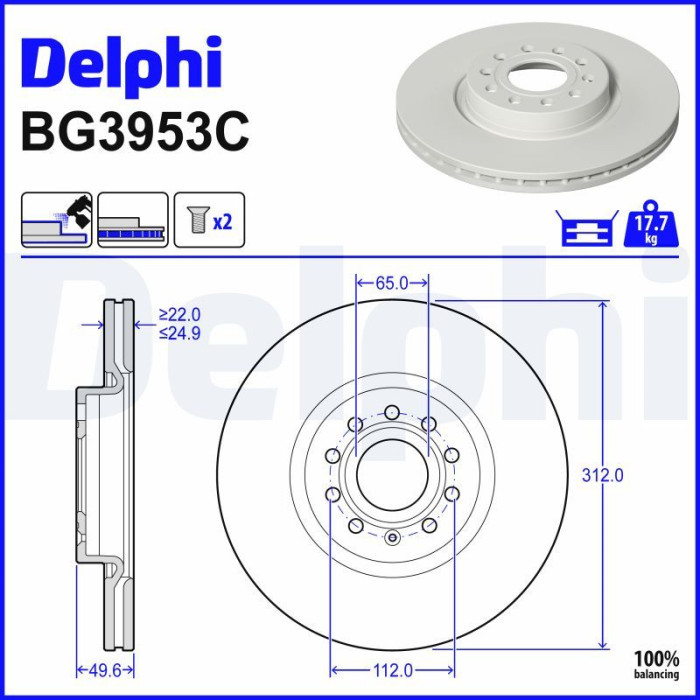 Delphi Bremsscheibe BG3953C