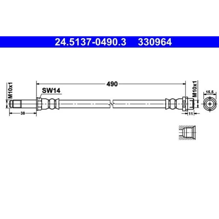 ATE Bremsschlauch 24.5137-0490.3 ATE Bremsschlauch 24.5137-0490.3
