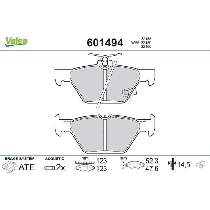 Valeo Bremsbelagsatz 601494 Valeo Bremsbelagsatz 601494