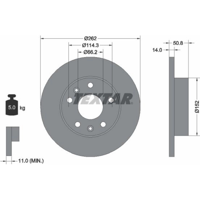 Textar Bremsscheibe 92102900 Textar Bremsscheibe 92102900