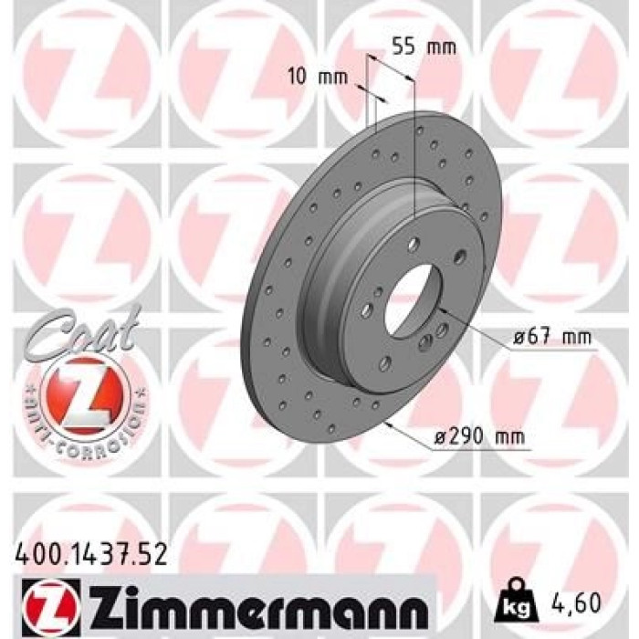 Zimmermann 15 482 011 Sport Bremsscheibe Hinterachse Sport O 400.1437.52 Zimmermann 15 482 011 Sport Bremsscheibe Hinterachse Sport O 400.1437.52