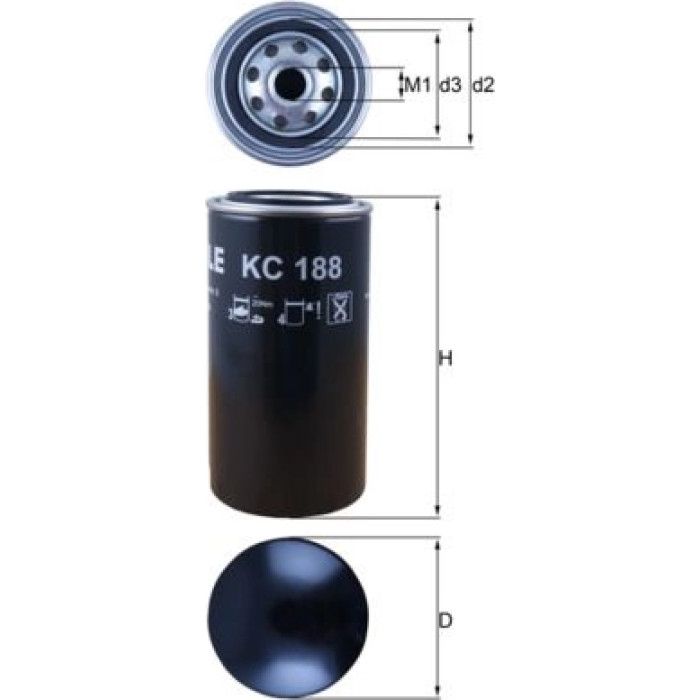 MAHLE Kraftstofffilter KC 188 MAHLE Kraftstofffilter KC 188