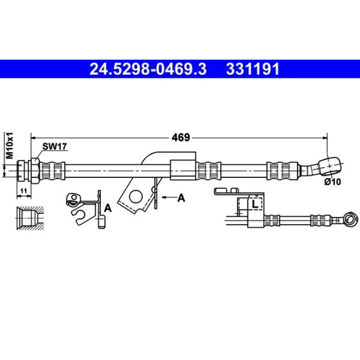 ATE Bremsschlauch 24.5298-0469.3 ATE Bremsschlauch 24.5298-0469.3