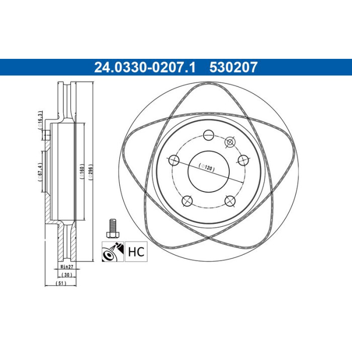 ATE Bremsscheibe Opel Vorderachse Insignia 1.4-2.0 Cdti 08-17 PowerDisc 24.0330-0207.1 ATE Bremsscheibe Opel Vorderachse Insignia 1.4-2.0 Cdti 08-17 PowerDisc 24.0330-0207.1