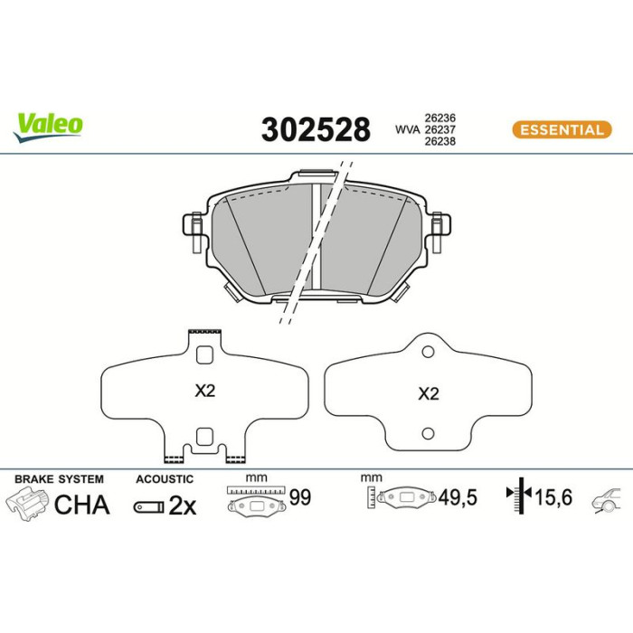 Valeo Bremsbelagsatz 302528