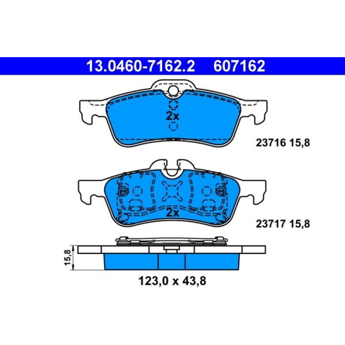 ATE Bremsbelagsatz Mini Hinterachse Cooper/One 01-07 13.0460-7162.2 ATE Bremsbelagsatz Mini Hinterachse Cooper/One 01-07 13.0460-7162.2