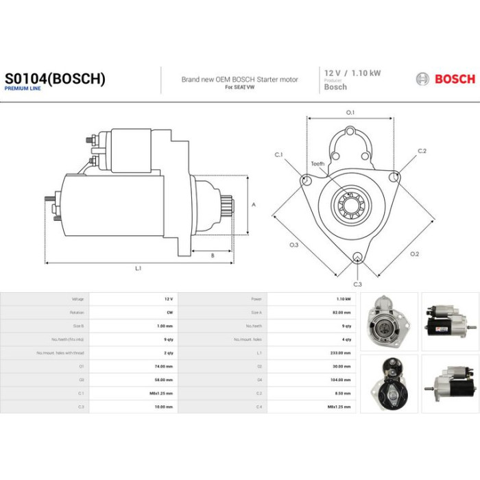 AS-PL Anlasser S0104(BOSCH)