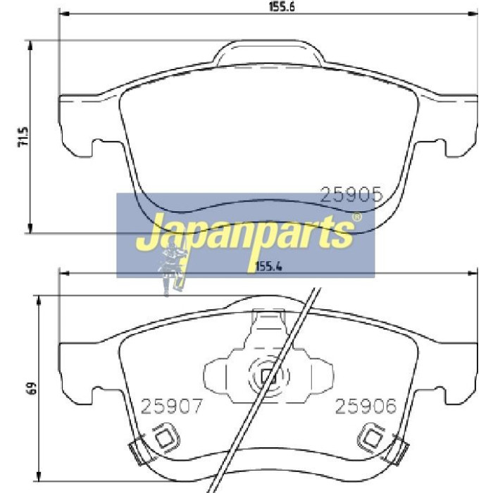 Japanparts Bremsbeläge PA-0215AF Japanparts Bremsbeläge PA-0215AF