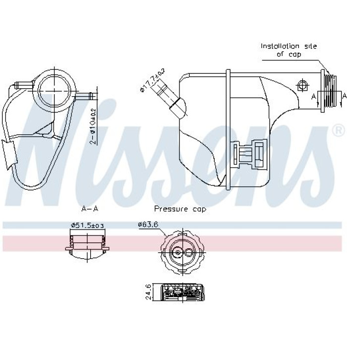 Nissens Kühlmittel-Ausgleichsbehälter 996355 Nissens Kühlmittel-Ausgleichsbehälter 996355