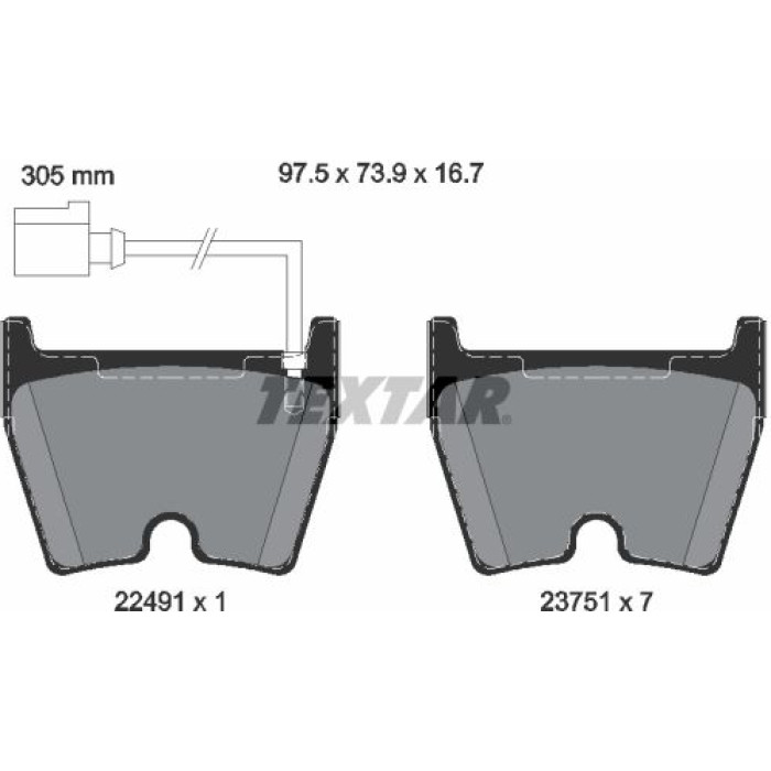 Textar Bremsbelagsatz 2249101 Textar Bremsbelagsatz 2249101