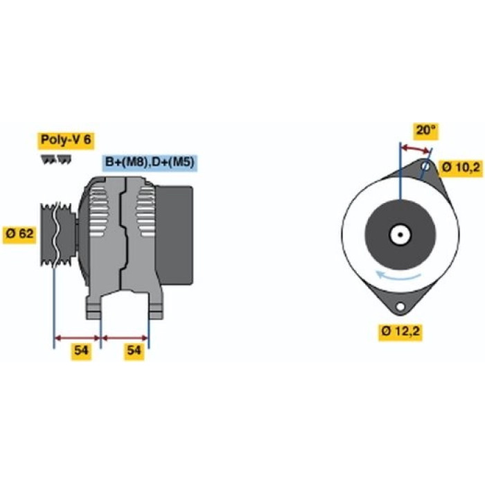 Bosch Lichtmaschine 0 986 040 671 Bosch Lichtmaschine 0 986 040 671
