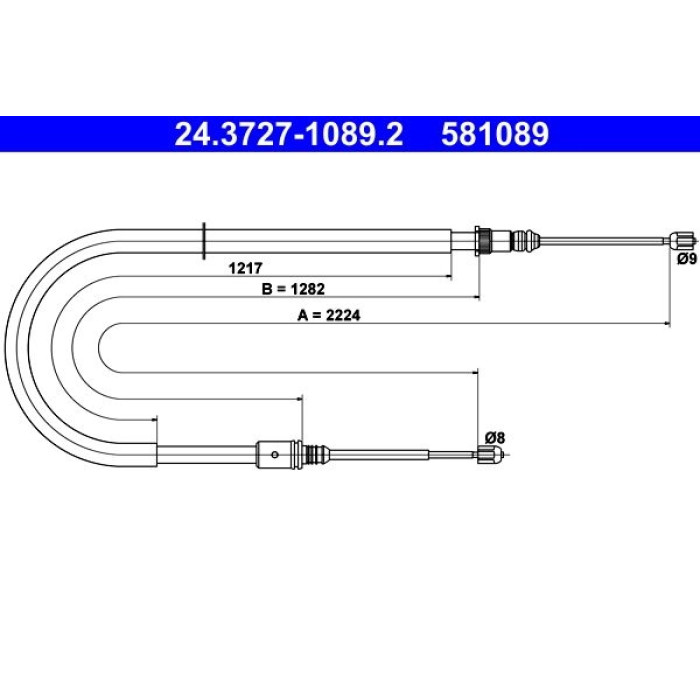 ATE Handbremsseil 24.3727-1089.2 ATE Handbremsseil 24.3727-1089.2