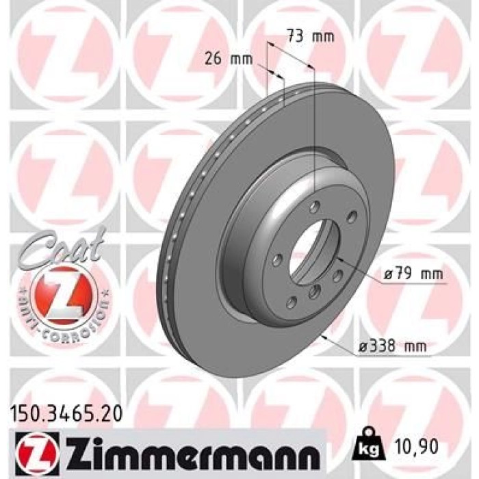 Zimmermann Bremsscheibe Vorderachse 150.3465.20 Zimmermann Bremsscheibe Vorderachse 150.3465.20