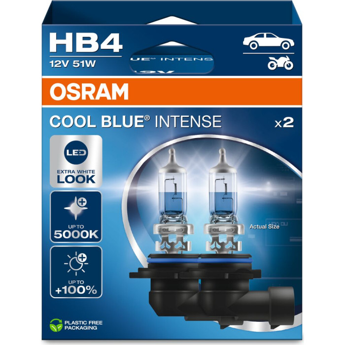 OSRAM HB4 12V 51W P22d Cool Blue INTENSE NextGen. 5000K 100% OSRAM HB4 12V 51W P22d Cool Blue INTENSE NextGen. 5000K 100%