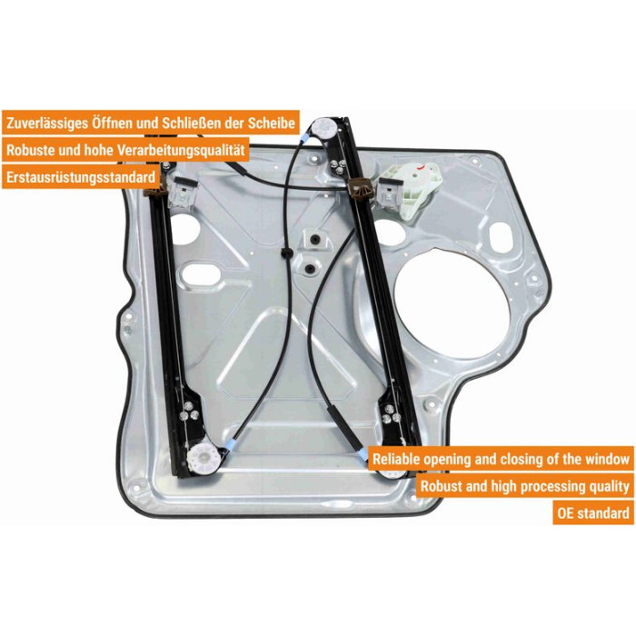 VAICO V10-3106 Fensterheber vorne rechts, elektrisch, ohne Motor, mit Trägerplatte, mit Komfortfunktion VAICO V10-3106 Fensterheber vorne rechts, elektrisch, ohne Motor, mit Trägerplatte, mit Komfortfunktion