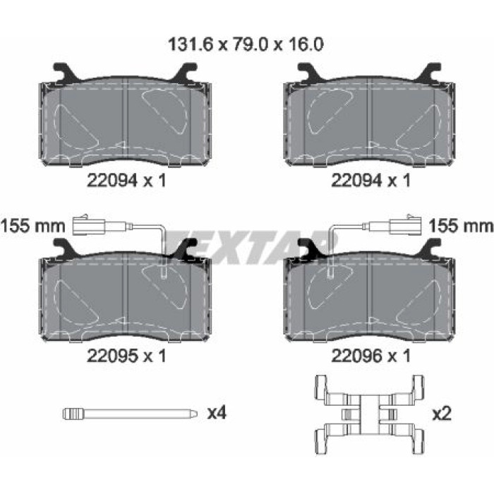 Textar Bremsbelagsatz 2209401 Textar Bremsbelagsatz 2209401