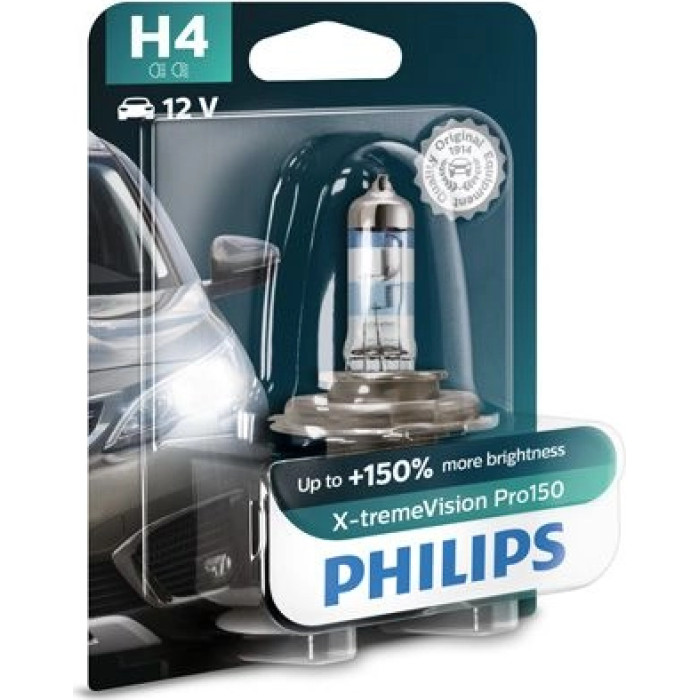 12342XVPB1 PHILIPS H4 Halogenlampe X-tremeVision Pro150 12 V 60/55 W P43t-38, 1 Stück - 12342XVPB1 - l 12342XVPB1 PHILIPS H4 Halogenlampe X-tremeVision Pro150 12 V 60/55 W P43t-38, 1 Stück - 12342XVPB1 - l