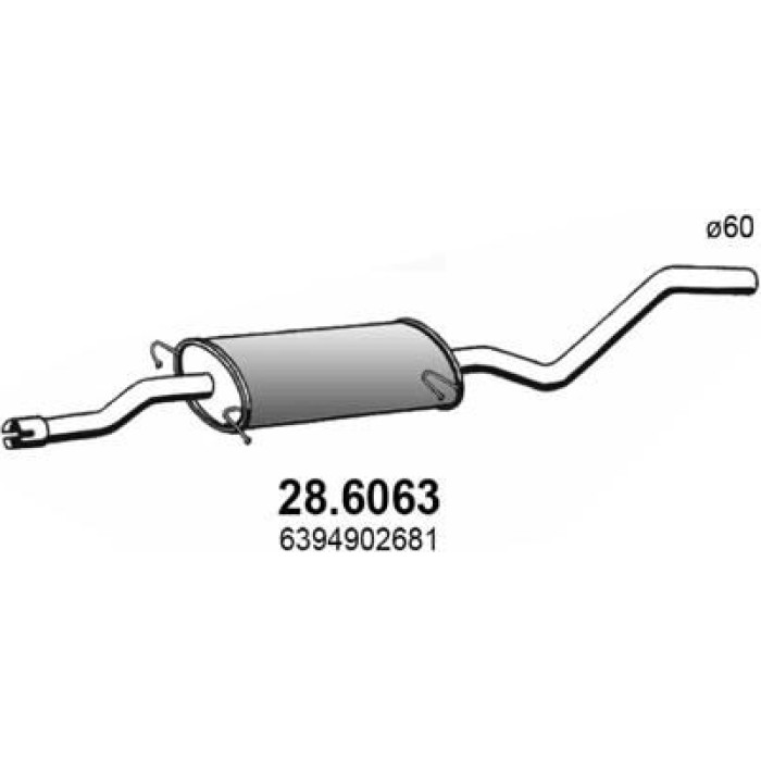 ASSO Mittelschalldämpfer 28.6063 ASSO Mittelschalldämpfer 28.6063