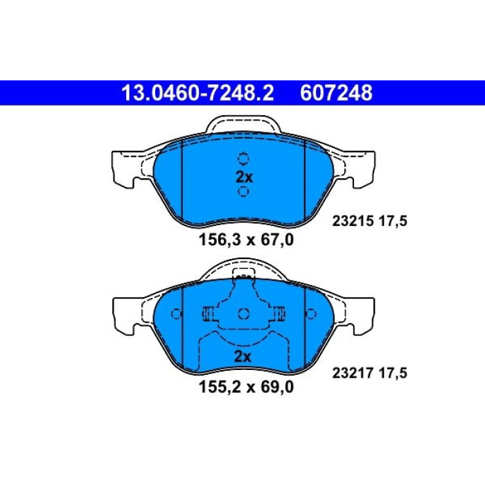 ATE Bremsbelagsatz Renault Vorderachse Laguna/Twingo/Wind 1.2-1.6 07 13.0460-7248.2 ATE Bremsbelagsatz Renault Vorderachse Laguna/Twingo/Wind 1.2-1.6 07 13.0460-7248.2