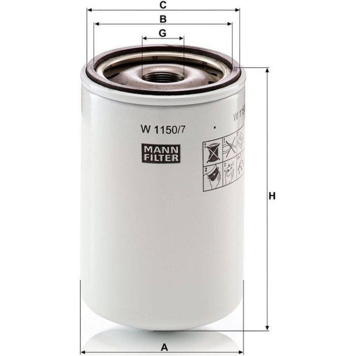 MANN-FILTER Ölfilter LKW W 1150/7 MANN-FILTER Ölfilter LKW W 1150/7