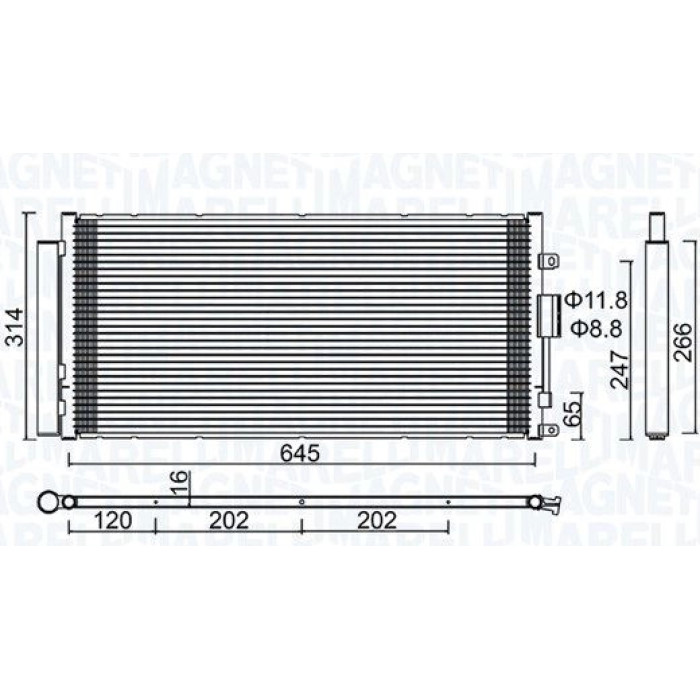 Magneti Marelli Klimakondensator 350203644000 Magneti Marelli Klimakondensator 350203644000