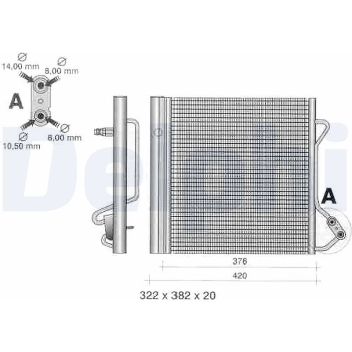 Delphi Klimakondensator TSP0225320 Delphi Klimakondensator TSP0225320
