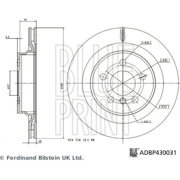 BluePrint BLUE PRINT Bremsscheibe ADBP430031 BluePrint BLUE PRINT Bremsscheibe ADBP430031