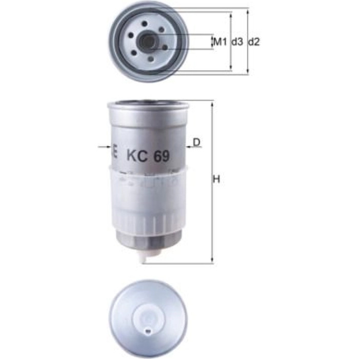 KC 69 MAHLE Kraftstofffilter KC 69, Anschraubfilter, Höhe 186 mm – u. a. für VW Passat B5 (3B2), VW B5 Variant (3B5), VW Bora I (1J2) – OE Nummer 028127435 - l KC 69 MAHLE Kraftstofffilter KC 69, Anschraubfilter, Höhe 186 mm – u. a. für VW Passat B5 (3B2), VW B5 Variant (3B5), VW Bora I (1J2) – OE Nummer 028127435 - l