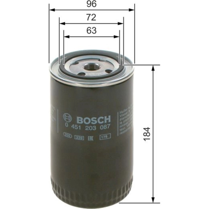 Bosch Ölfilter 0 451 203 087 Bosch Ölfilter 0 451 203 087