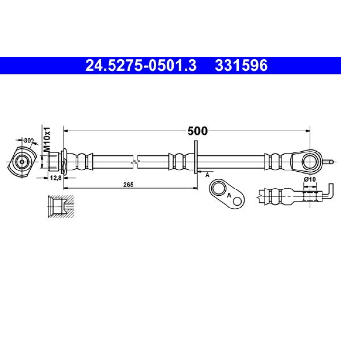 ATE Bremsschlauch 24.5275-0501.3 ATE Bremsschlauch 24.5275-0501.3