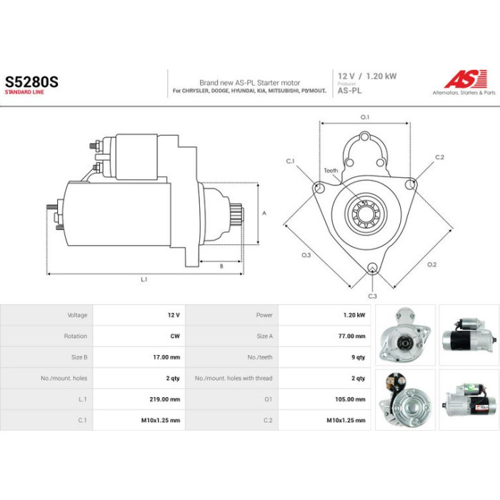 AS-PL Anlasser S5280S