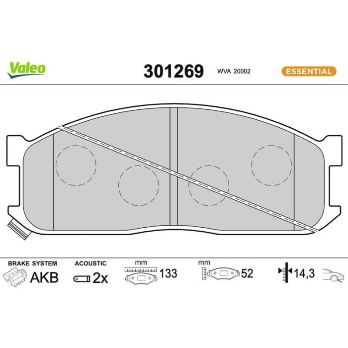 Valeo Bremsbelagsatz 301269 Valeo Bremsbelagsatz 301269
