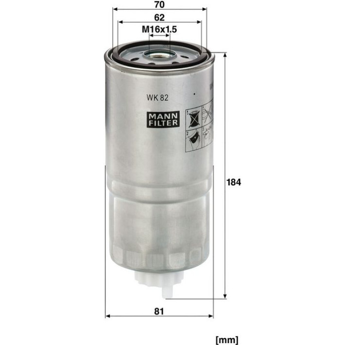 MANN-FILTER Kraftstofffilter LKW WK 82 MANN-FILTER Kraftstofffilter LKW WK 82