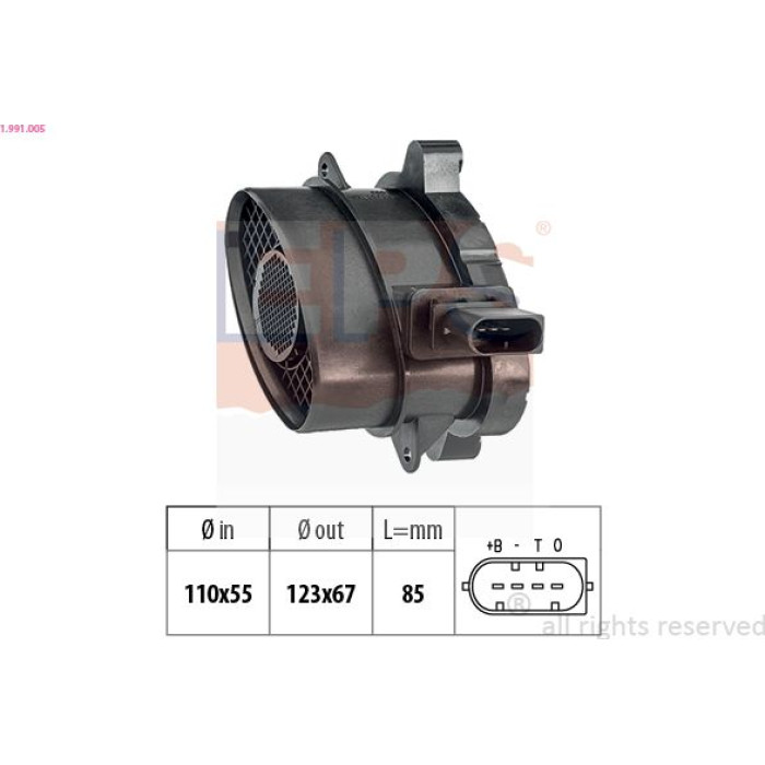 EPS Luftmassenmesser Luftmengenmesser 1.991.005 EPS Luftmassenmesser Luftmengenmesser 1.991.005